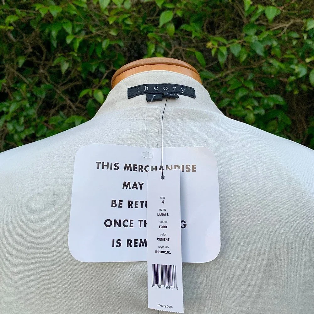 Theory butter soft leather blazer jacket winter/summer white - Picture 7 of 10
